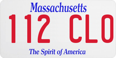 MA license plate 112CL0