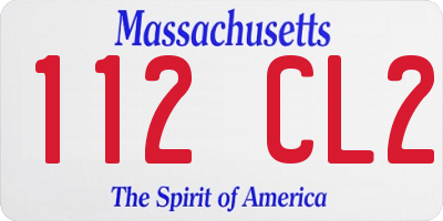 MA license plate 112CL2