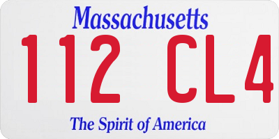 MA license plate 112CL4