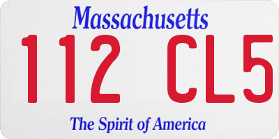 MA license plate 112CL5