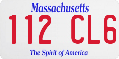 MA license plate 112CL6