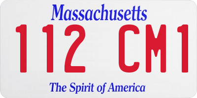 MA license plate 112CM1