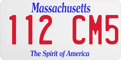 MA license plate 112CM5
