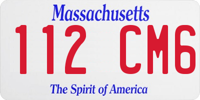 MA license plate 112CM6