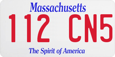 MA license plate 112CN5