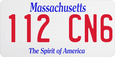 MA license plate 112CN6