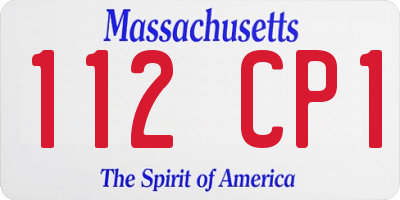MA license plate 112CP1