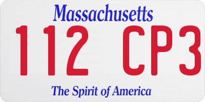 MA license plate 112CP3