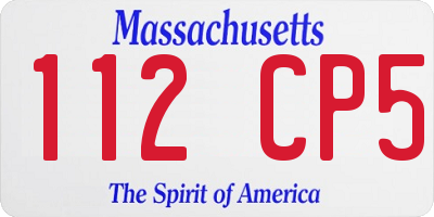 MA license plate 112CP5