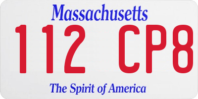 MA license plate 112CP8