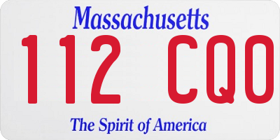 MA license plate 112CQ0