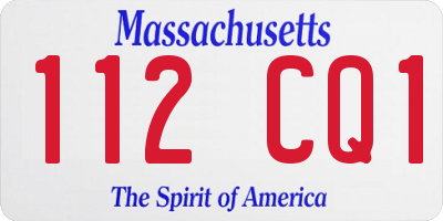 MA license plate 112CQ1