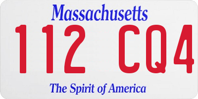 MA license plate 112CQ4