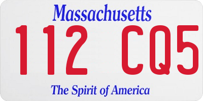 MA license plate 112CQ5