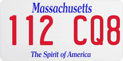 MA license plate 112CQ8