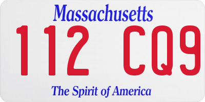 MA license plate 112CQ9