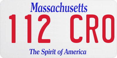 MA license plate 112CR0