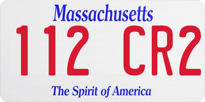 MA license plate 112CR2