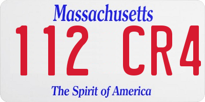 MA license plate 112CR4
