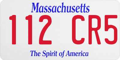MA license plate 112CR5