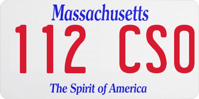 MA license plate 112CS0