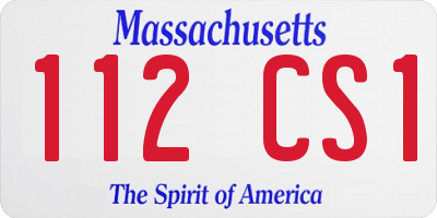 MA license plate 112CS1
