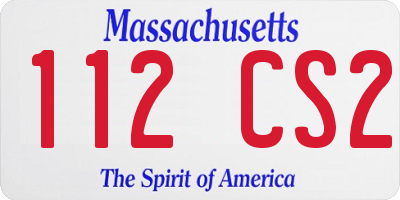MA license plate 112CS2