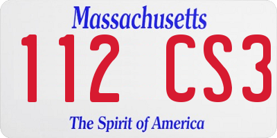 MA license plate 112CS3