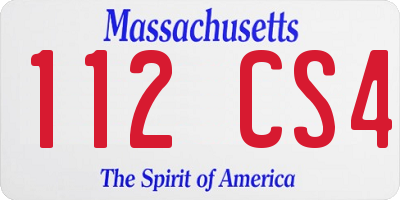 MA license plate 112CS4
