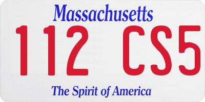MA license plate 112CS5