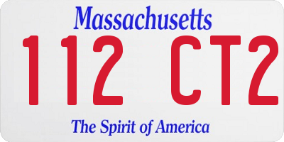 MA license plate 112CT2