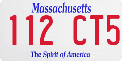 MA license plate 112CT5