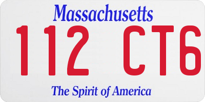 MA license plate 112CT6