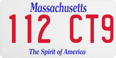 MA license plate 112CT9