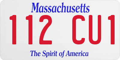 MA license plate 112CU1