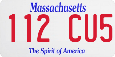 MA license plate 112CU5
