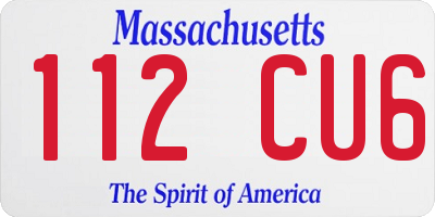MA license plate 112CU6