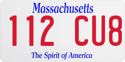 MA license plate 112CU8