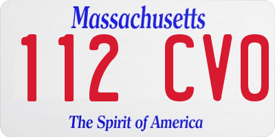 MA license plate 112CV0