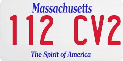 MA license plate 112CV2