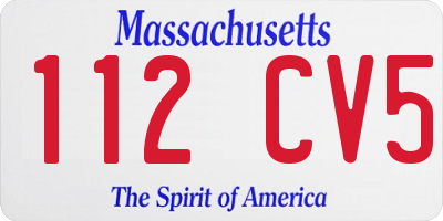 MA license plate 112CV5