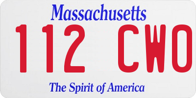 MA license plate 112CW0