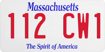 MA license plate 112CW1