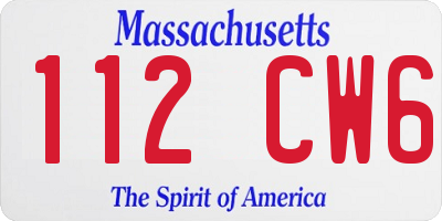 MA license plate 112CW6