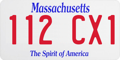 MA license plate 112CX1