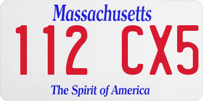 MA license plate 112CX5