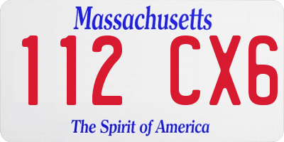 MA license plate 112CX6