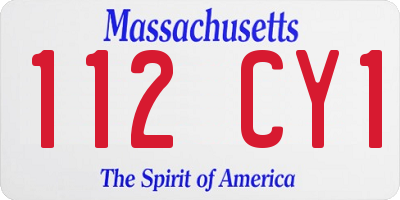 MA license plate 112CY1