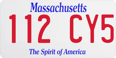 MA license plate 112CY5
