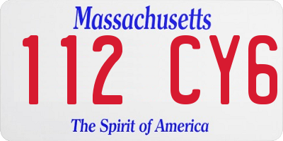 MA license plate 112CY6